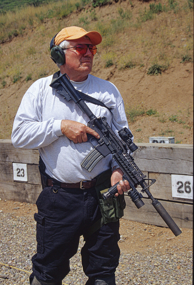 A suppressed AR-15 can serve many duties such as in 2-Gun competition (shown here), for bumping off coyotes and for home defense.